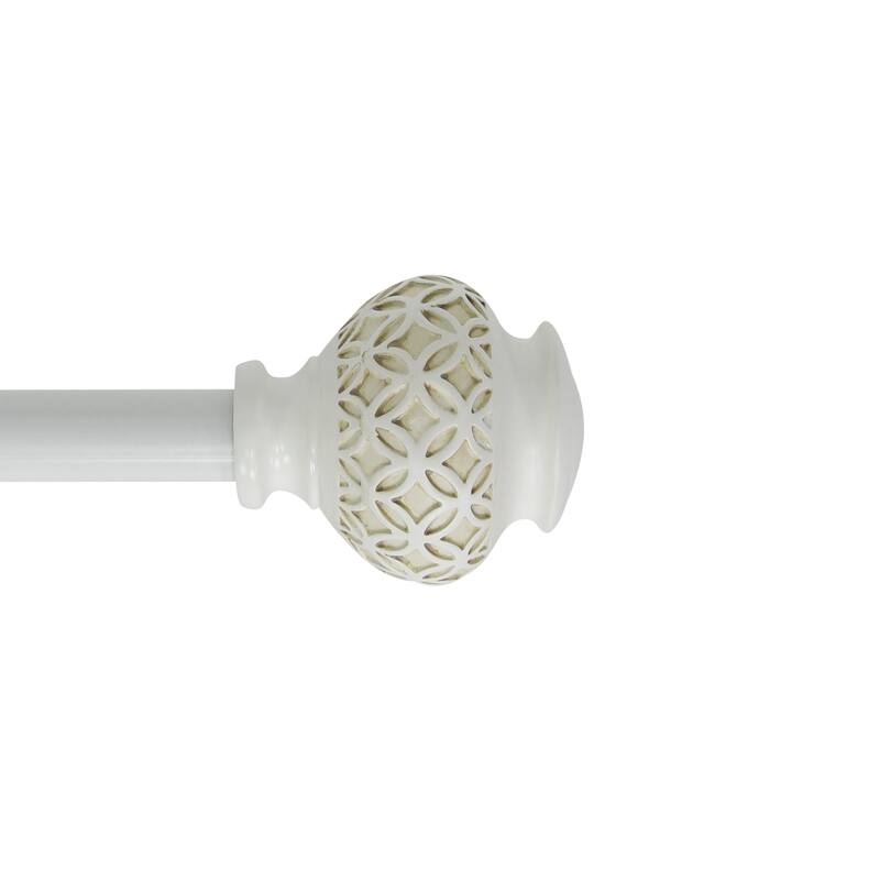 Kings Adjustable Single Curtain Rod 84" to 120"White On Sale Bed